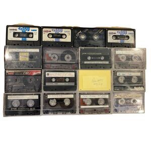 Vintage Blank Recorded Cassette Tape Lot 16 Mixed Brands TDK Sony Maxell Scotch